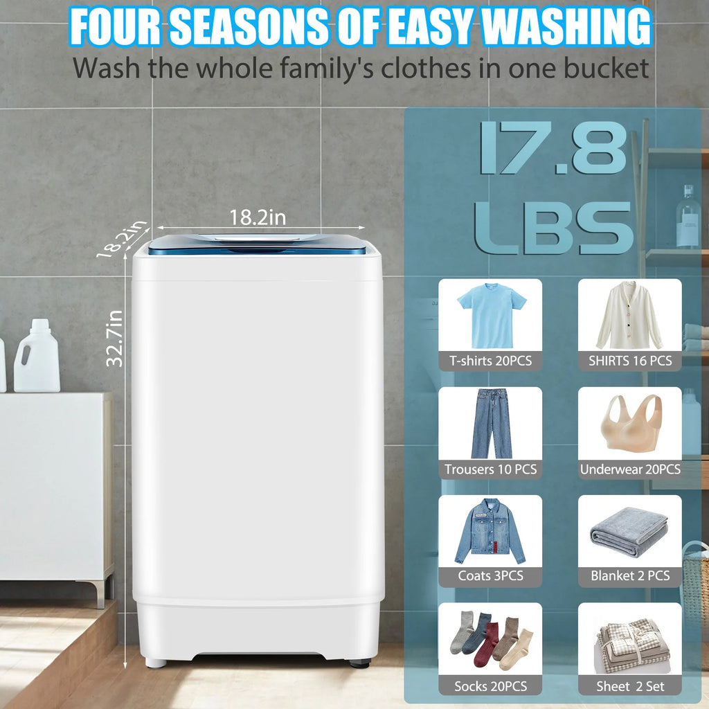 17.8lb Portable Washer and Dryer Combo with LED Display K19445