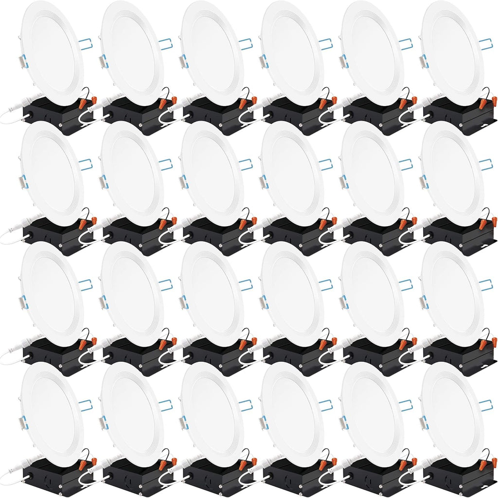 24 Pack 4 Inch Ultra Thin LED Recessed Ceiling Lights, 4000K Cool White, Dimmable 10W W4881