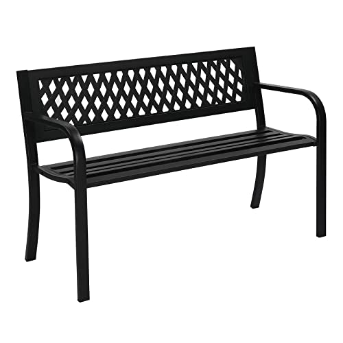 Black Metal Outdoor Bench U794