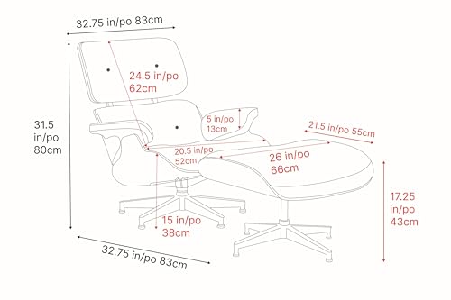 Chocolate Top-Grain Leather Lounge Chair and Ottoman M163208
