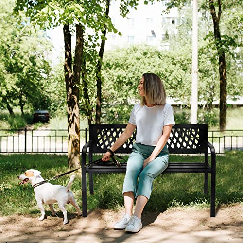 Black Metal Outdoor Bench U794