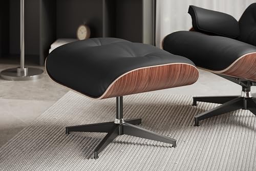 Chocolate Top-Grain Leather Lounge Chair and Ottoman M163208