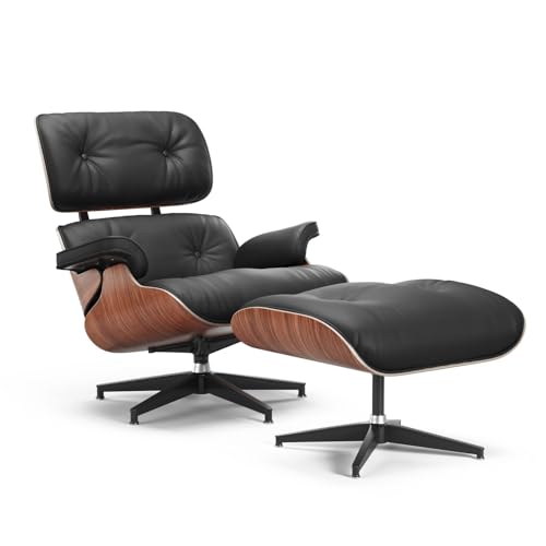 Chocolate Top-Grain Leather Lounge Chair and Ottoman M163208