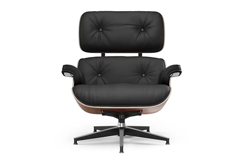 Chocolate Top-Grain Leather Lounge Chair and Ottoman M163208
