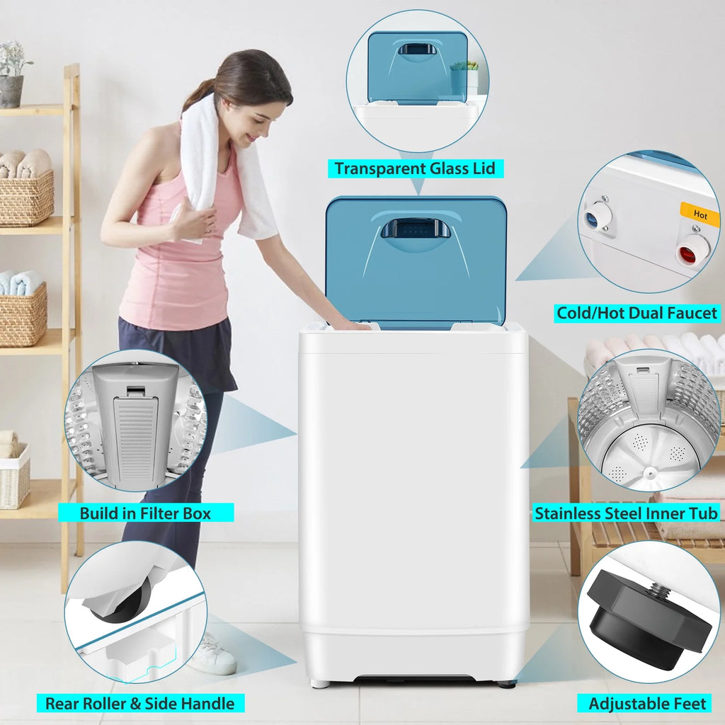 17.8lb Portable Washer and Dryer Combo with LED Display K19445