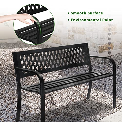 Black Metal Outdoor Bench U794