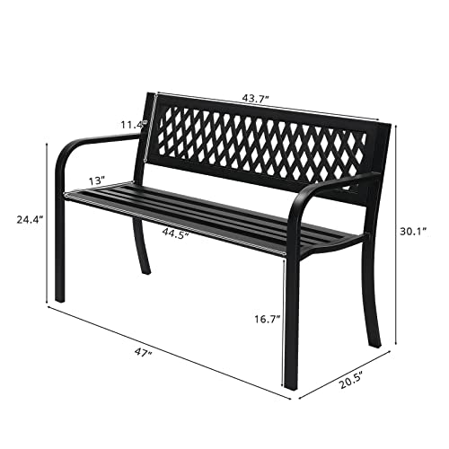 Black Metal Outdoor Bench U794