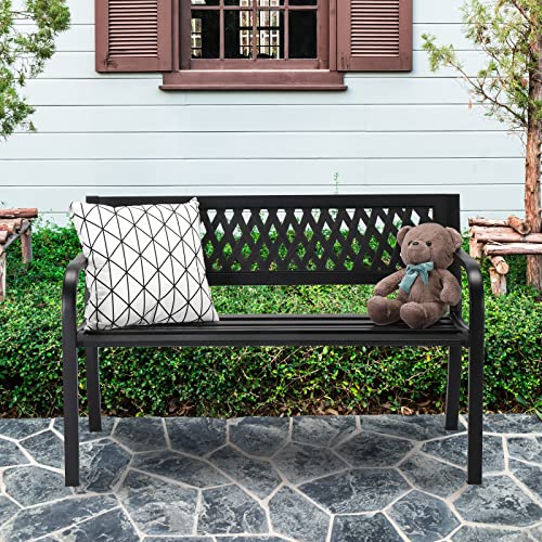 Black Metal Outdoor Bench U794